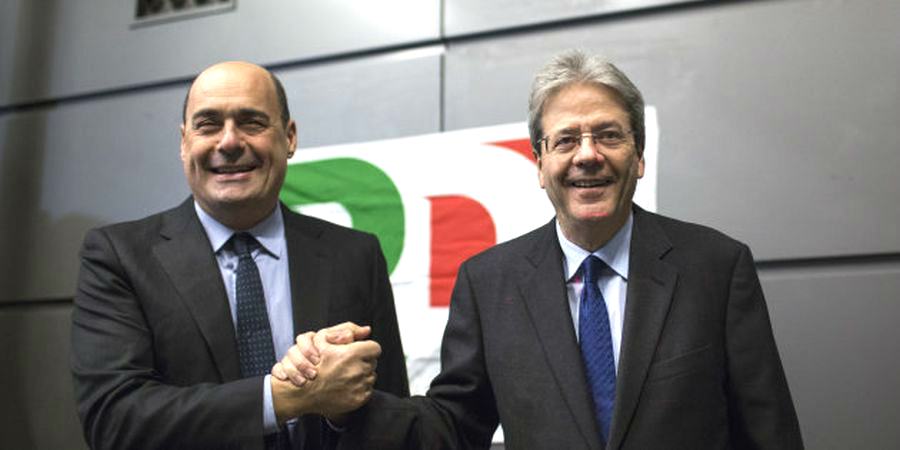 Zingaretti e Gentiloni PD