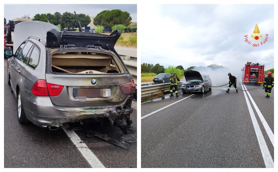 auto fiamme statale 280