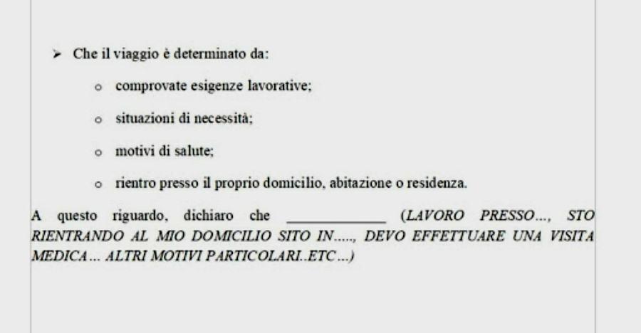 autocertificazione coronavirus