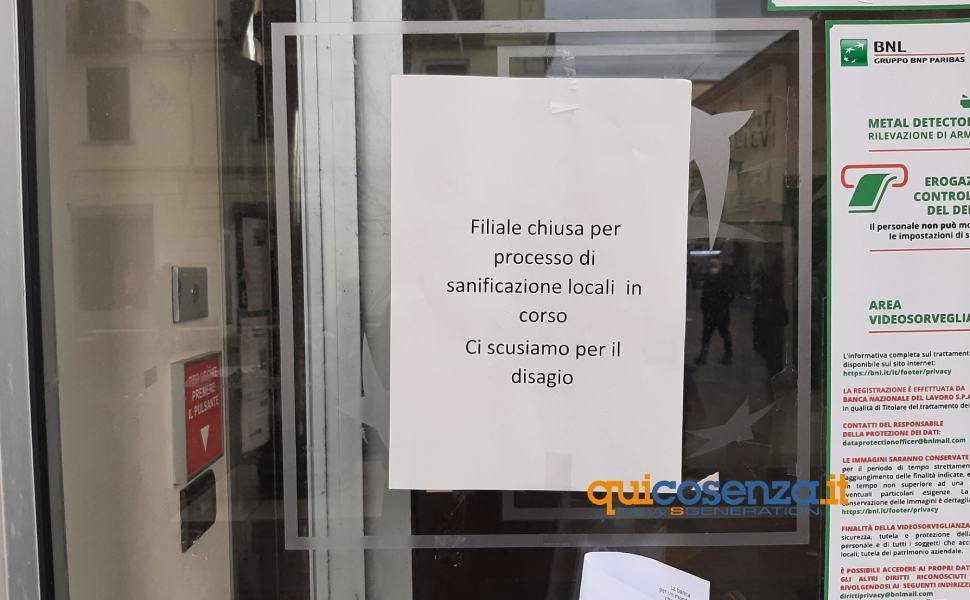 Covid, BNL di Cosenza chiusa per sanificazione 51 bnl cosenza 02