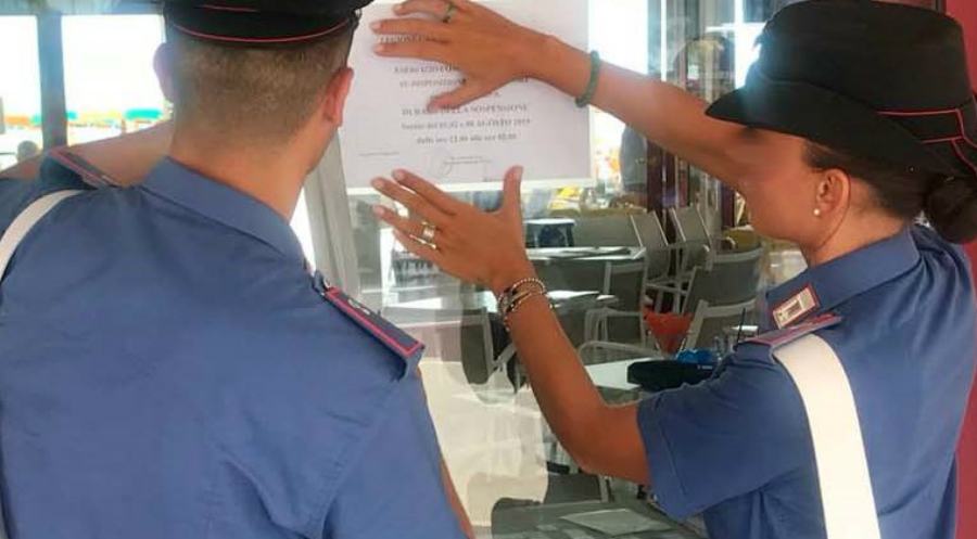 carabinieri chiusura locale