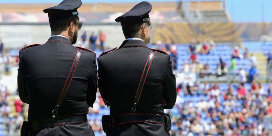 Sputa contro i carabinieri dopo una partita di serie D, denunciato 75enne 51 carabinieri stadio