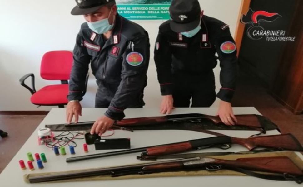 Controlli antibracconaggio, sequestrati fucili e munizioni: 5 denunce 51 carbinieri lamezia