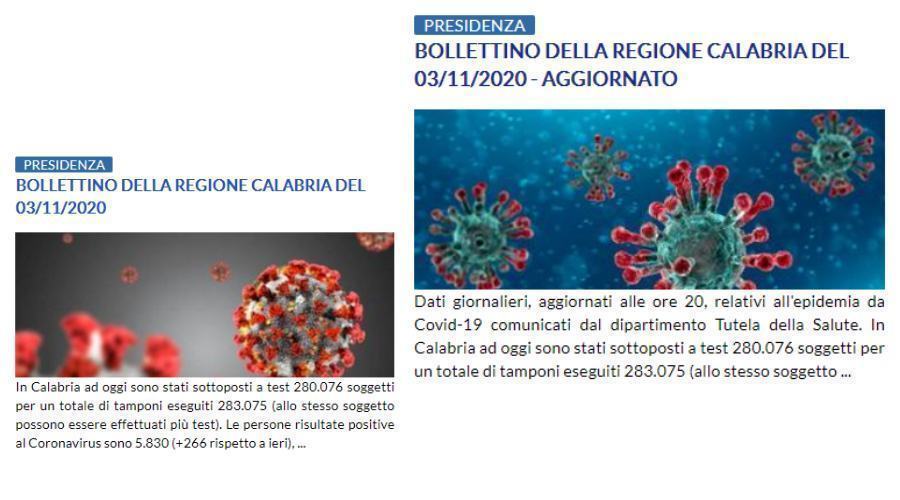 dati bollettino regione aggiornato 20
