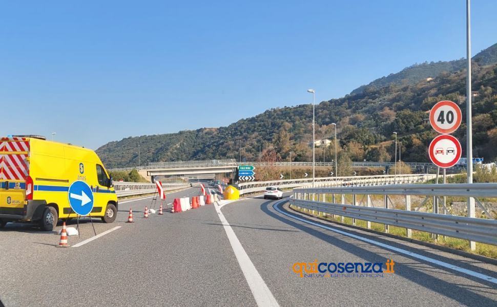 deviazione falerna direzione SUD A2