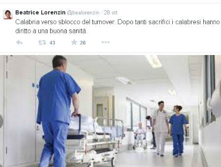 Il ministro della Salute 'twitta' la notizia dello sblocco del turnover in Calabria 51 ec17ff89c8dbe5ccf9e05d974d07a24b
