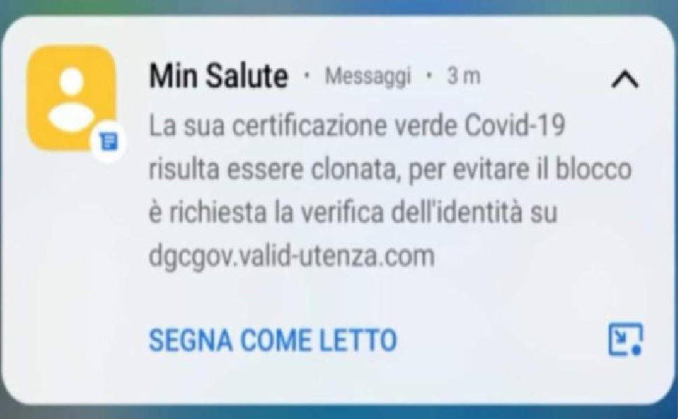 green pass falsi sms