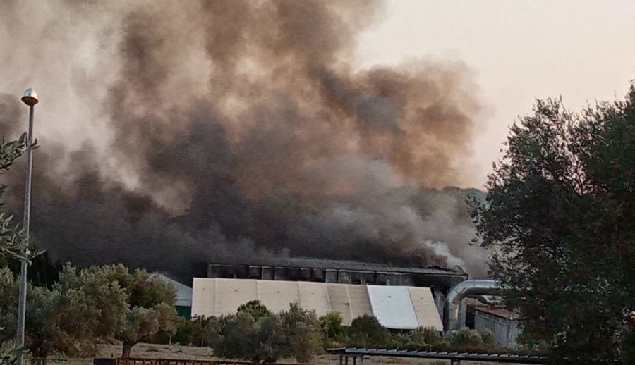 incendio trattamento rifiuti siderno 01