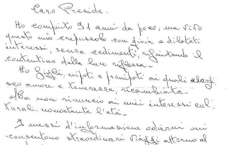 Donna di 91 anni scrive una lettera agli studenti cosentini: "Siete il futuro, sono fiera di voi" 80 lettera telesio