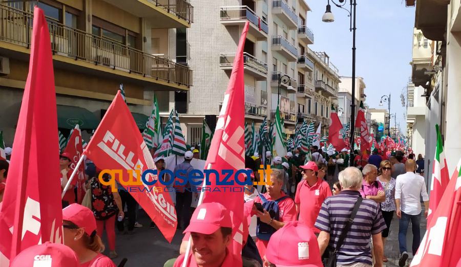 manifestazione cgil cisl uil reggio calabria