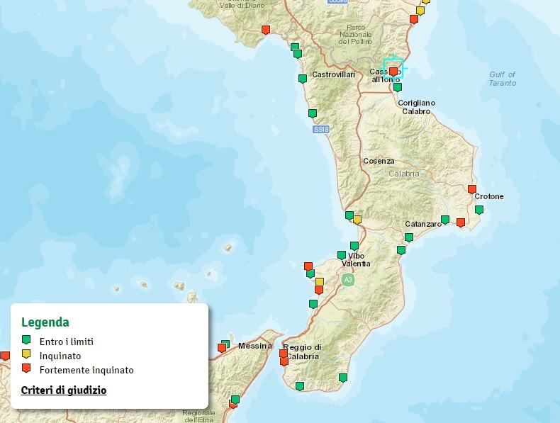 mare inquinato calabria