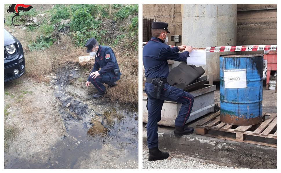 Oli e reflui scaricati nel torrente, sequestro in una officina a Rose 51 officina Rose