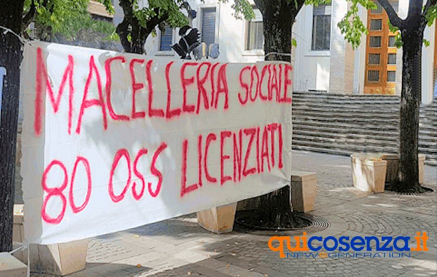 protesta oss Cosenza prefettura 3