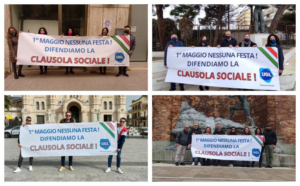 Dalla Calabria l'urlo della piazza "nessuna festa, difendiamo la clausola sociale" 51 protesta ugl