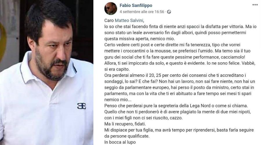 salvini e post caporeddatore rai