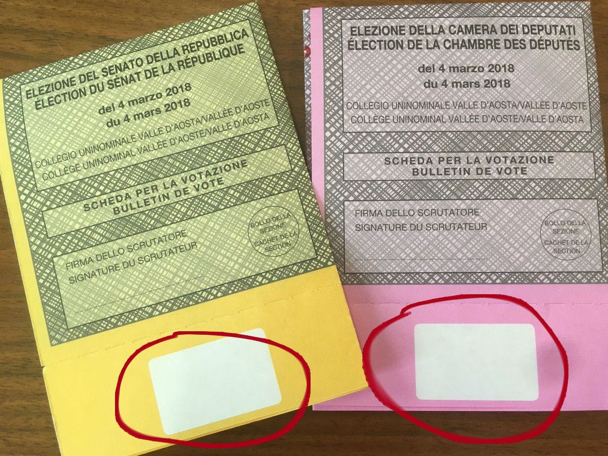schede elezioni 2018