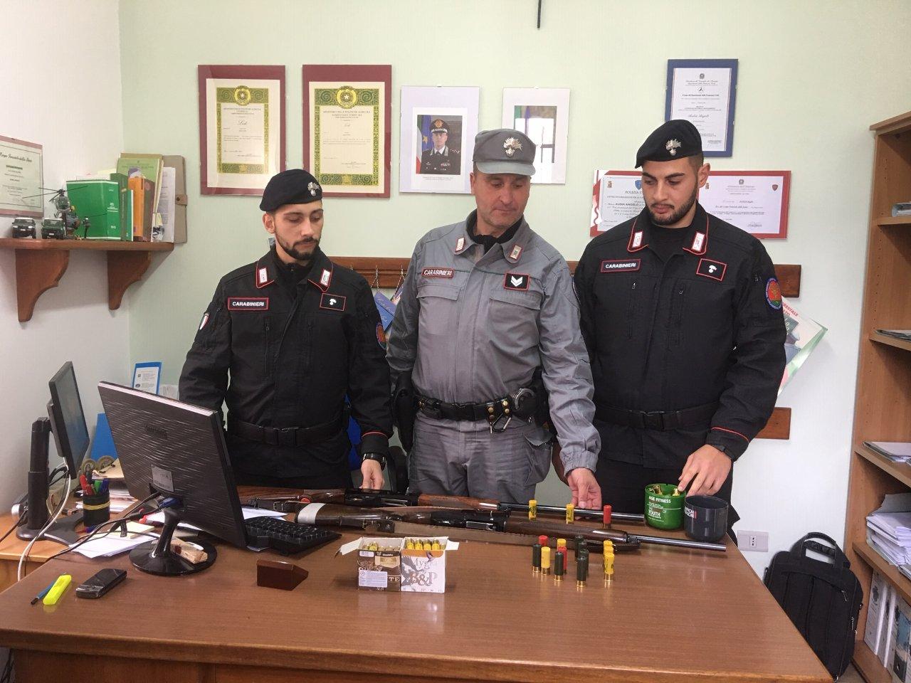 Cacciatori denunciati per aver introdotto delle armi nel Parco della Sila 51 sequestro Longobucco
