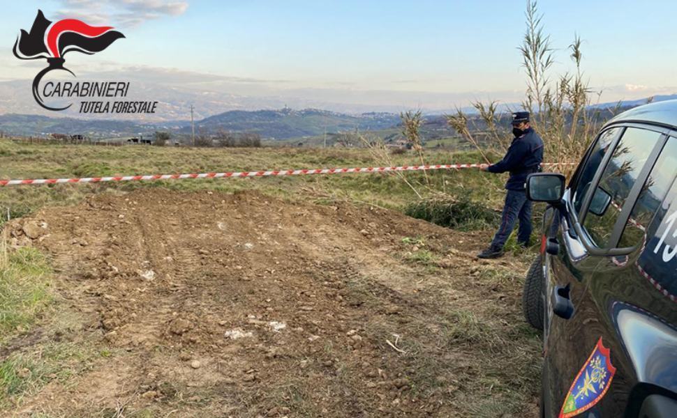 San Benedetto Ullano: rifiuti da cantiere edile su un'area di 10mila metri quadri, 5 denunce 51 terreno sequestro san benedetto ullano carabinieri forestali