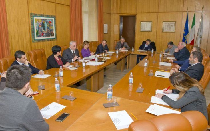 un momento dei lavori di Giunta