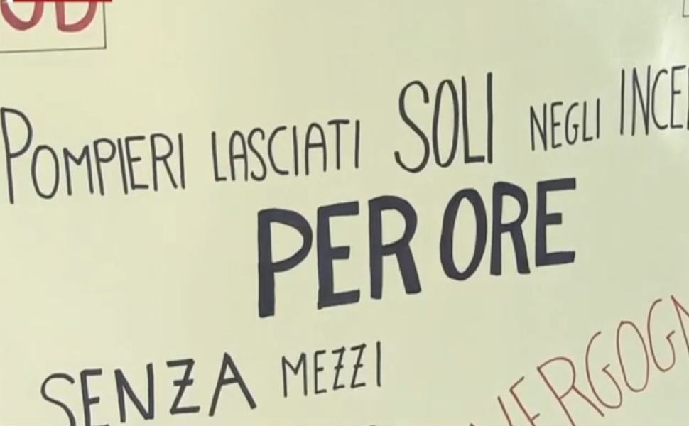 usb protesta vigili fuoco cosenza