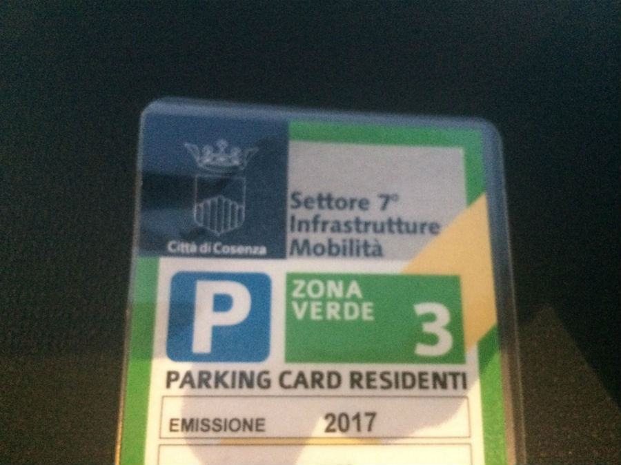 Parking card 2018 prorogata scadenza 68 zona verde 3b