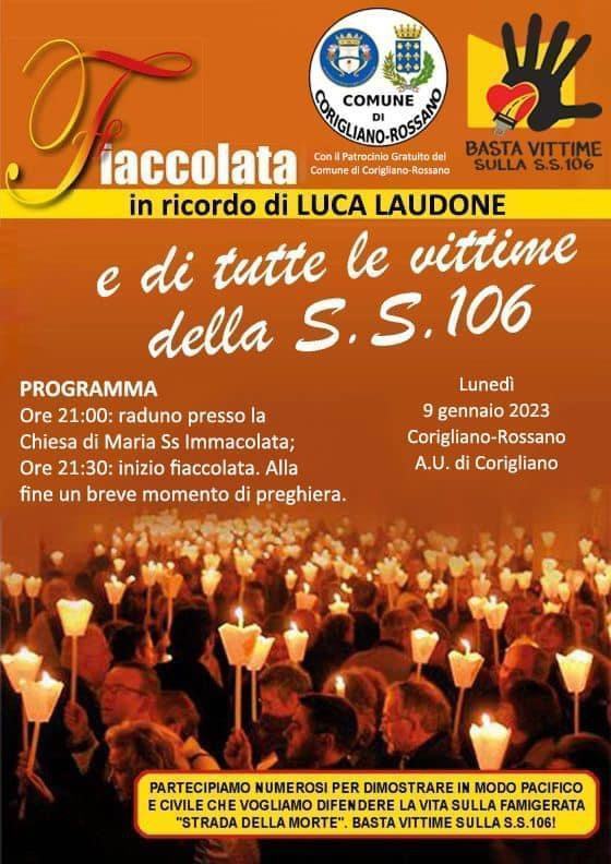 Statale della morte, una fiaccolata per ricordare Luca e le altre vittime della 106 52 1ec69f5d 7032 45a9 bda6 fafaad3ae461
