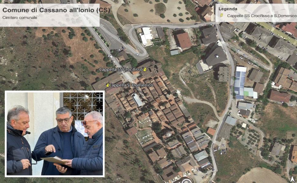 Ortofoto cimitero comunale riunione papasso