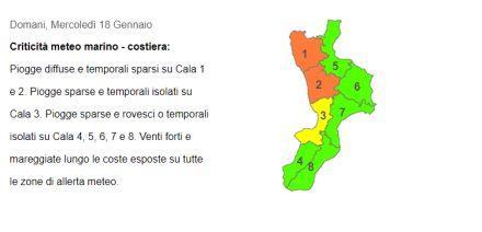 Prosegue il maltempo in Calabria: nel cosentino ancora allerta arancione 52 bollettino meteo mercoledi 18 gennaio