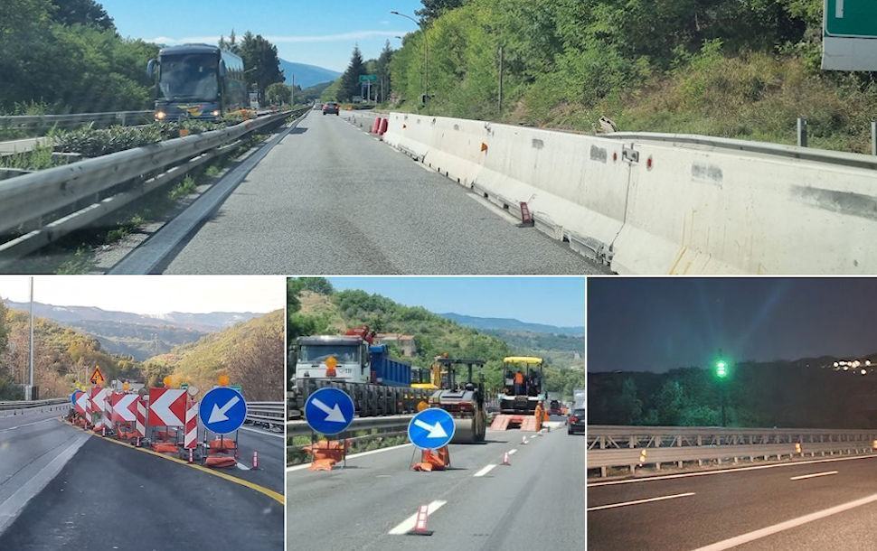 Autostrada A2 Cosenza Altilia Lavori collage