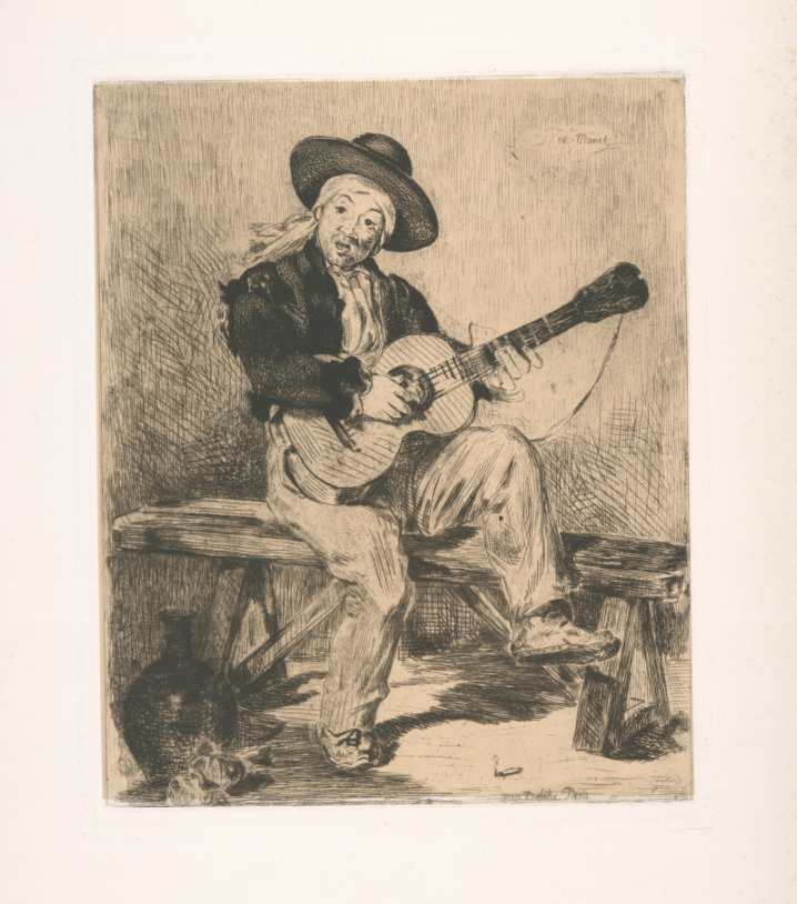 Il chitarrista spagnolo incisione 1861 62