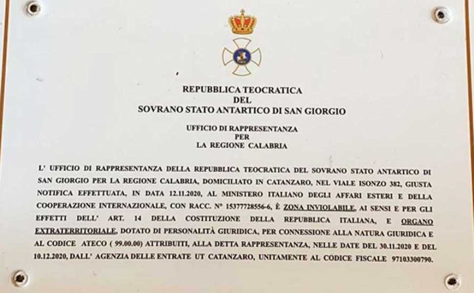 foto digos repubblica teocratica sovrano stato antartico san giorgio