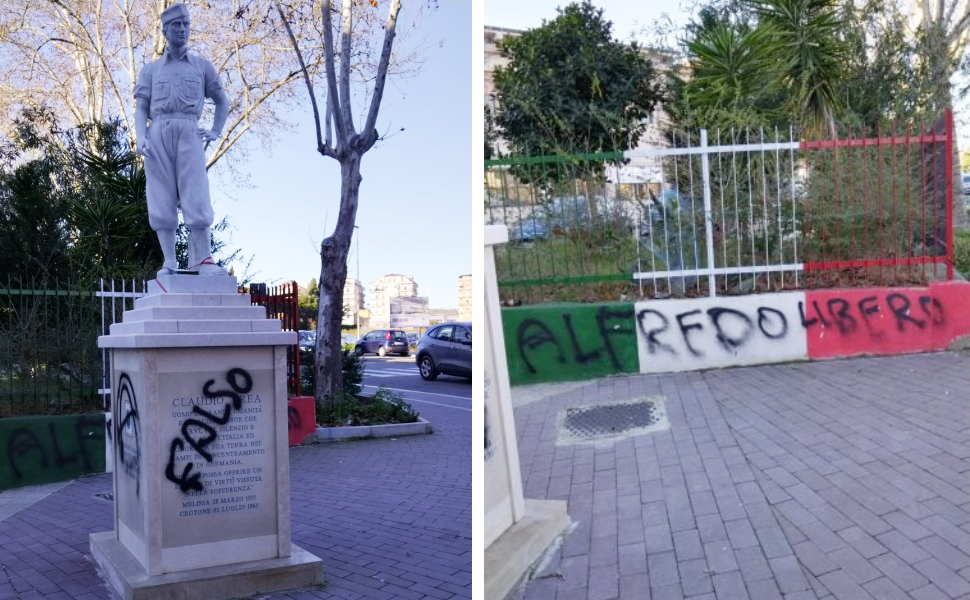 scritte anarchiche crotone cospito 1