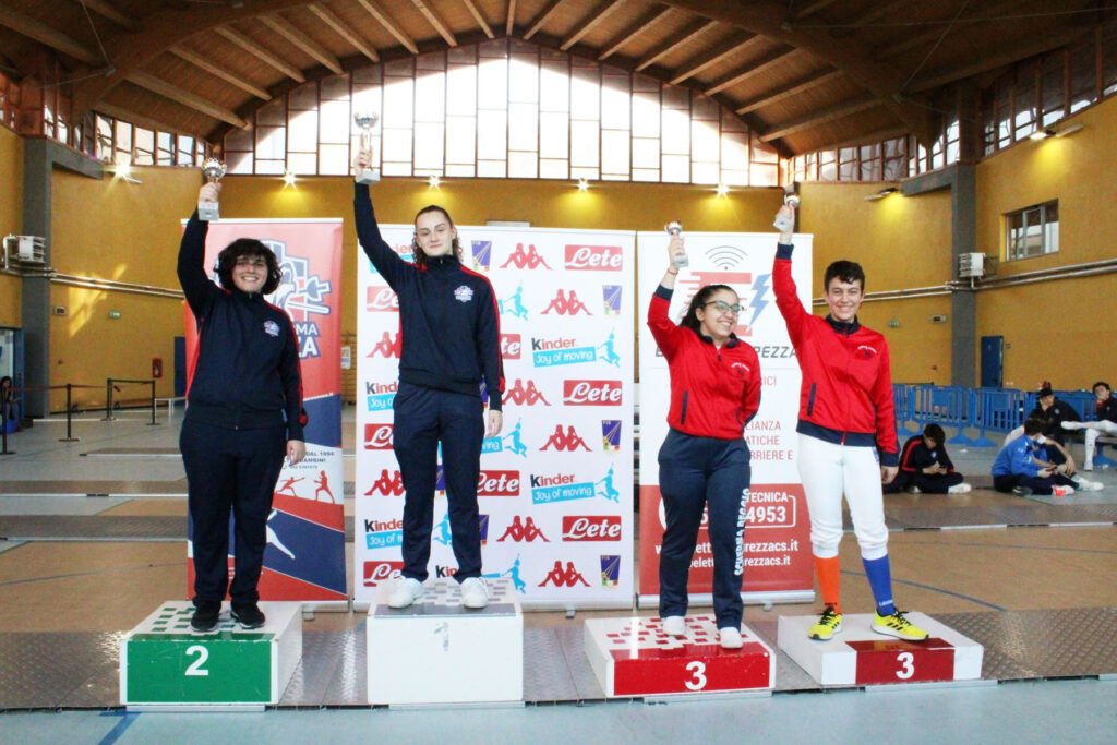 Scherma, a Castrolibero il campionato regionale under 14 per i giovani spadisti e fiorettisti 53 Campionato Regionale GPG 2023 podio spf allieve