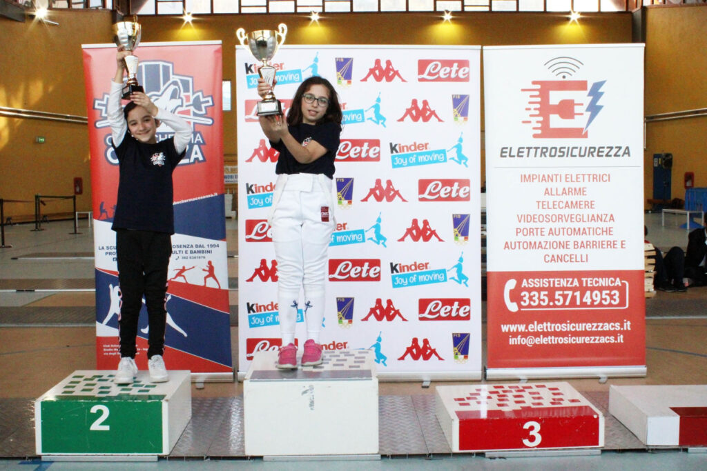 Scherma, a Castrolibero il campionato regionale under 14 per i giovani spadisti e fiorettisti 54 Campionato Regionale GPG 2023 podio spf bambine