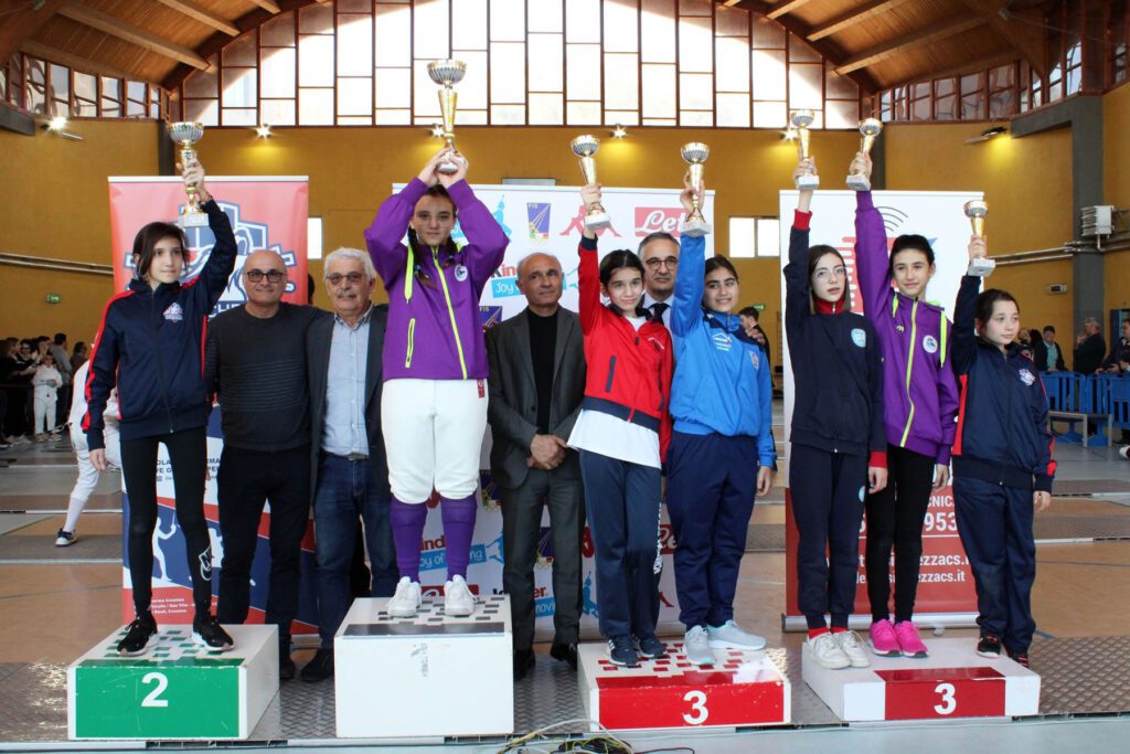 Scherma, a Castrolibero il campionato regionale under 14 per i giovani spadisti e fiorettisti 55 Campionato Regionale GPG 2023 podio spf giovanissime