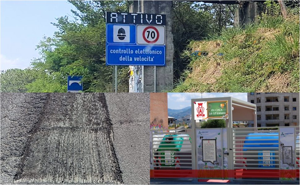 Rende autovelox buche e spazzatura