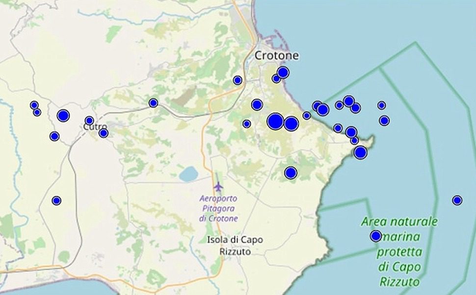 Sciame sismico nel crotonese