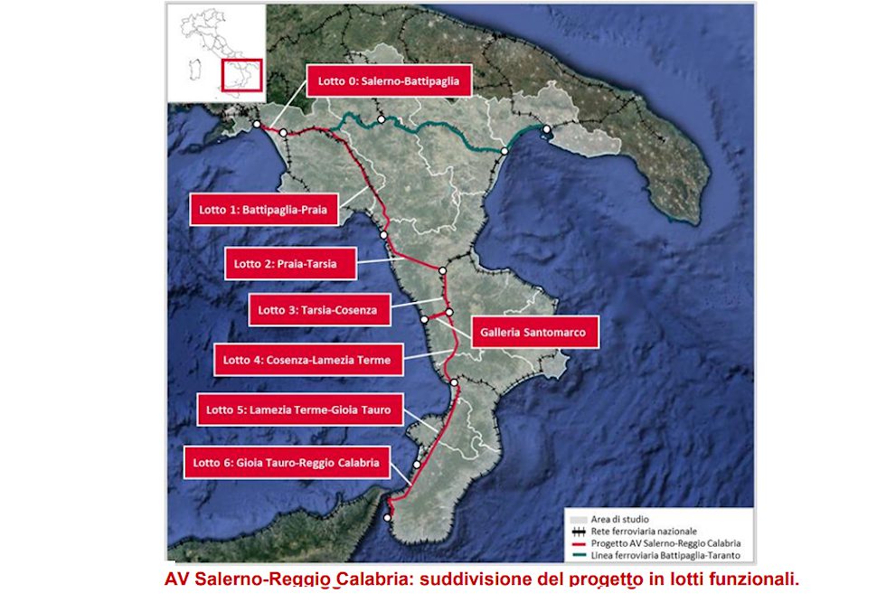 Alta velocità Salerno Reggio Calabria progetto