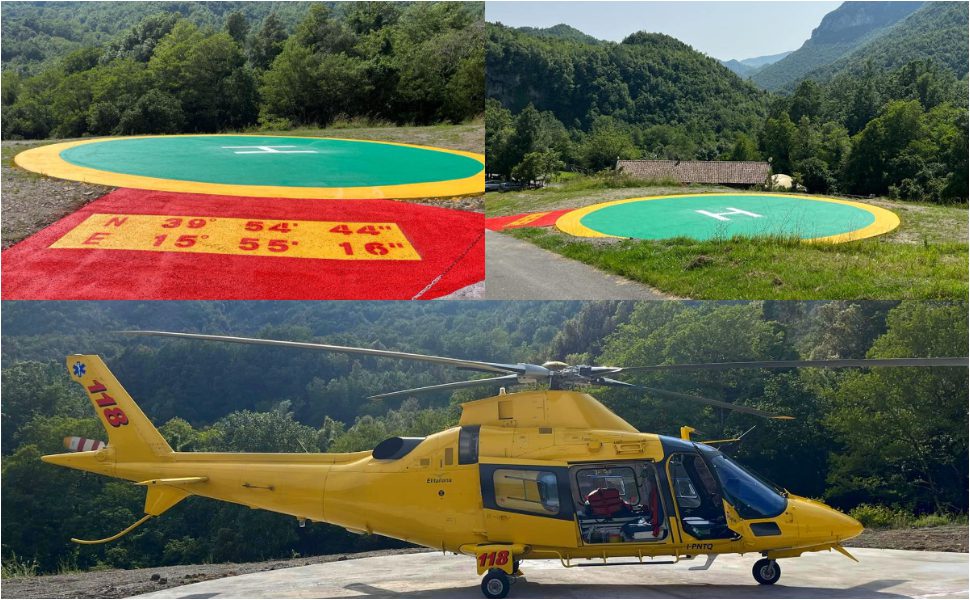 Laino Castello, completata la piazzola per l'elisoccorso nel cuore del Pollino. Operativa H24 53 elisoccorso piazzola Laino Castello
