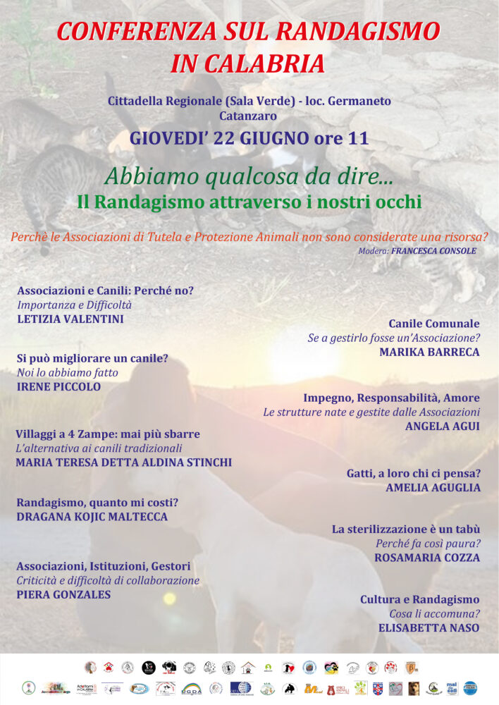 Randagismo, 37 associazioni si incontrano in Regione: «Abbiamo qualcosa da dire...» 54 Locandina Conferenza Randagismo
