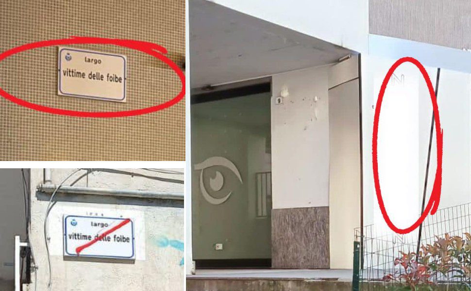 largo vittime foibe rimossa targa