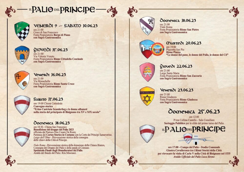 Programma Palio di Bisignano 2023