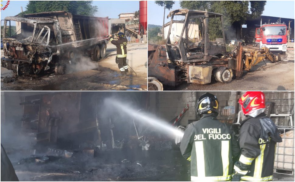 Incendio vigili del fuoco Roccabernarda