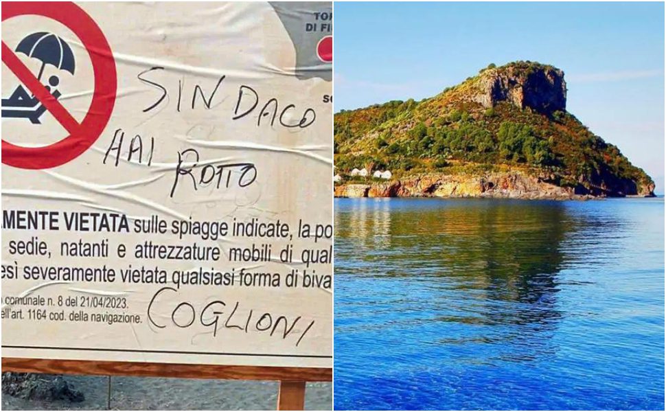 Isola di Dino cartello sindaco Praia a Mare