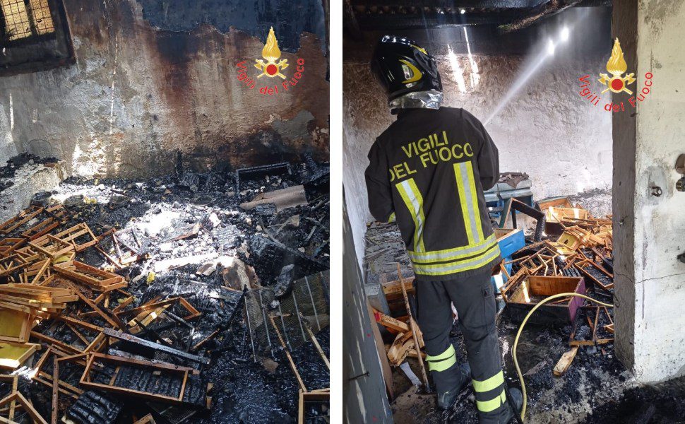 incendio arnie vigili fuoco