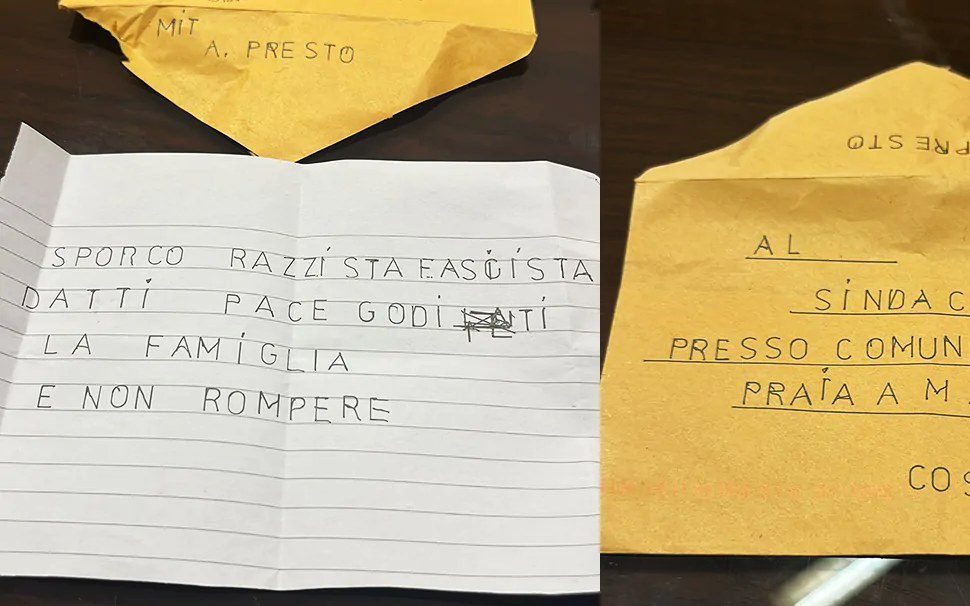 lettera anonima minacce sindaco praia mare