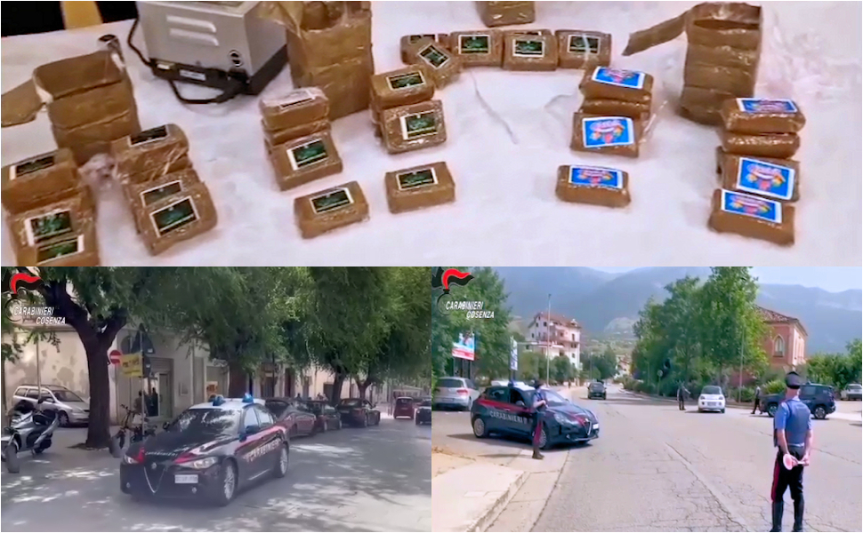 Castrovillari, su uno scooter con 4 chili di hashish: arrestati due corrieri della droga – VIDEO 3 Arresti castrovillari droga