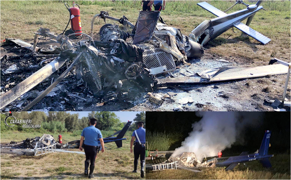 Incendio all'isola ecologica: distrutto elicottero antincendio di Calabria Verde. Danni per 3 milioni di euro 57 Elicottero Calabria verde incendio