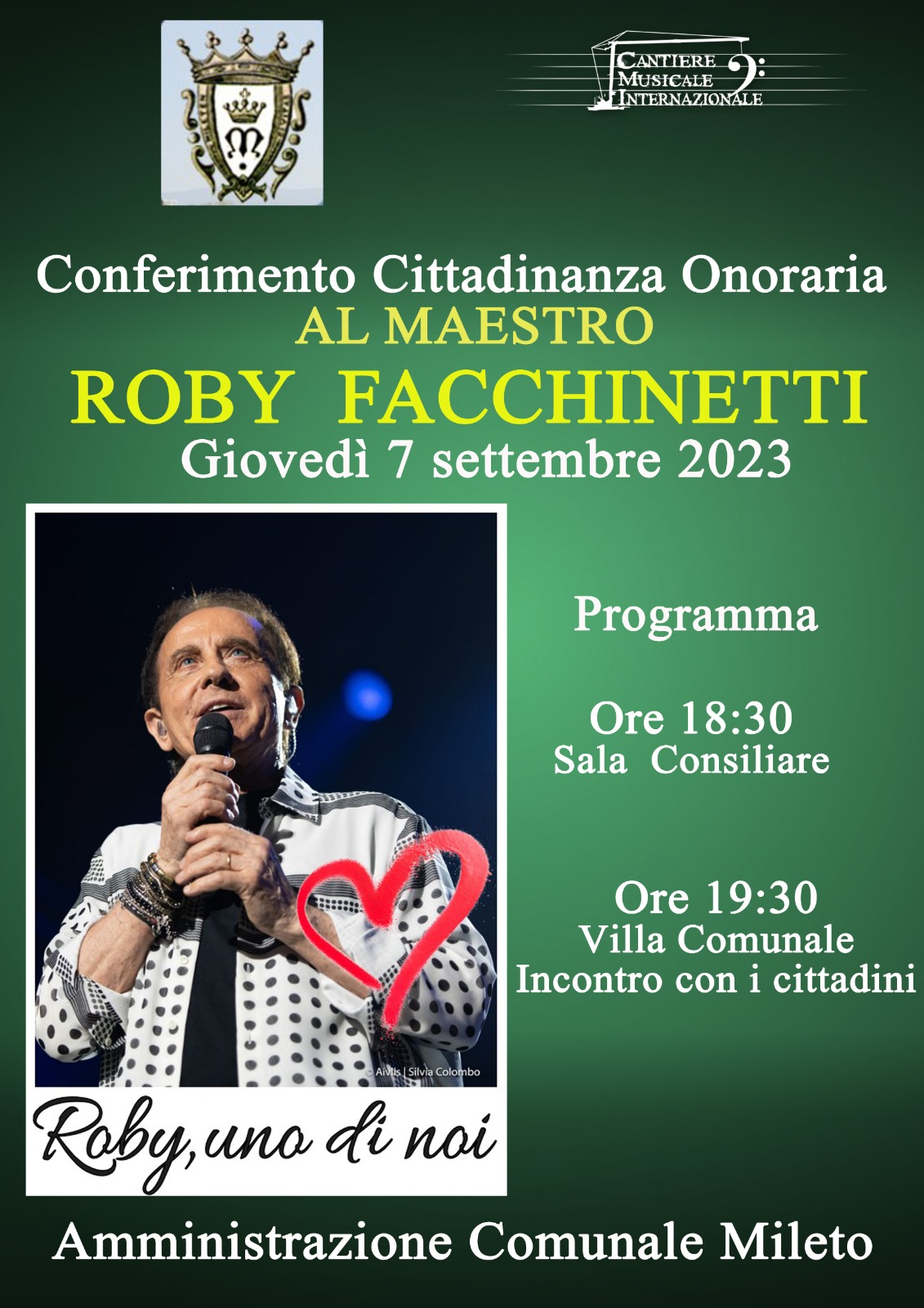 Città calabrese conferisce la cittadinanza onoraria a Roby Facchinetti 54 cittadinanza onoraria facchinetti mileto