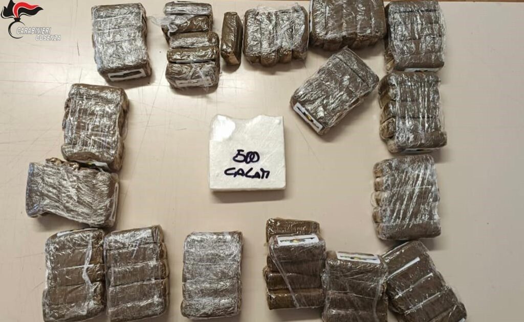 Droga sul Tirreno Cosentino: 29enne beccato con 8 chili di hashish e 500 grammi di cocaina 3 hashish cocaina tortora carabinieri 01